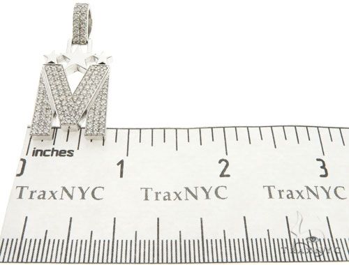 10K Gold Diamond Initial M Pendant, photo 7 of 7