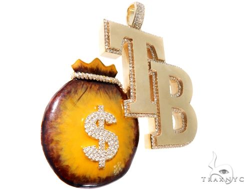 Custom Diamond Money Bag Pendant 64510 - Image 2
