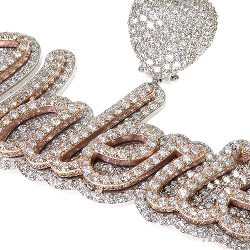 Custom Diamond Name Pendant 67374 - Image 3