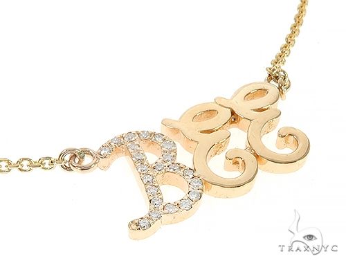 Custom Diamond Name Pendant Bee Yellow Gold Small 65237 - Image 2