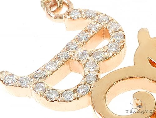 Custom Diamond Name Pendant Bee Yellow Gold Small 65237 - Image 4