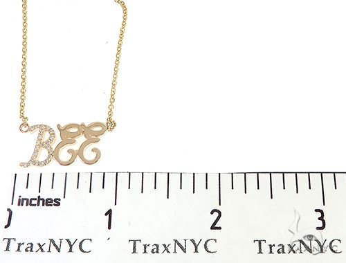 Custom Diamond Name Pendant Bee Yellow Gold Small 65237 - Image 7