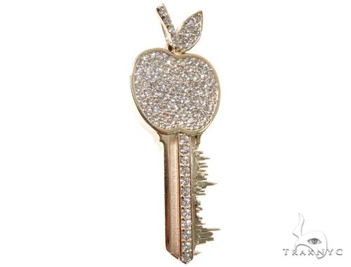 Custom Diamond New York Skyline Key Charm Pendant 64105 - Image 1