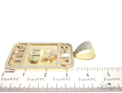 14K Gold Custom Diamond Pendant - Paid In Full, photo 7 of 8