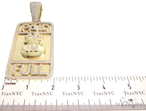 14K Gold Custom Diamond Pendant - Paid In Full, photo 8 of 8