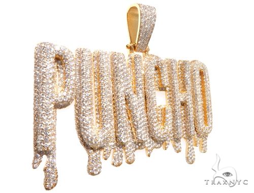 Custom Flower-Set-Diamond 'PUNCHO' Pendant 64089 - Image 3