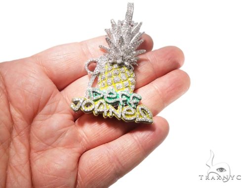 Custom Diamond Pineapple Pendant 64108 - Image 8