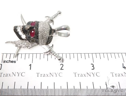 Custom Diamond Skull & Swords Pendant 64151 - Image 9