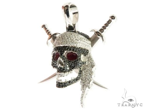 Custom Diamond Skull & Swords Pendant 64151 - Image 3