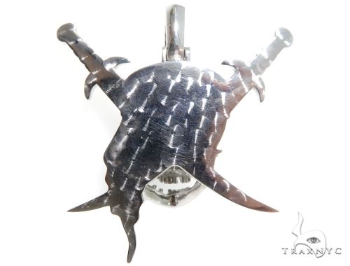 Custom Diamond Skull & Swords Pendant 64151 - Image 4