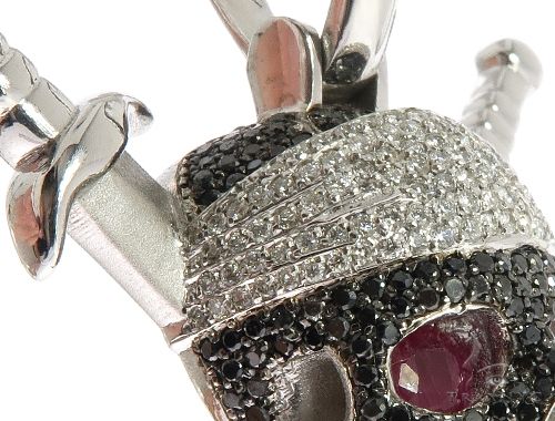 Custom Diamond Skull & Swords Pendant 64151 - Image 5