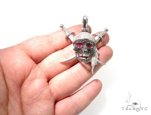 Custom Diamond Skull & Swords Pendant 64151 - Image 8