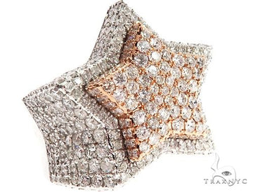 14K Two-Tone Rose Gold Custom Diamond Star Ring