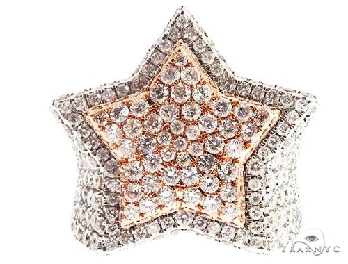 Custom Diamond Two Tone Star Ring 64751 - Image 2