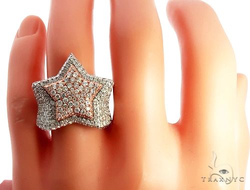 Custom Diamond Two Tone Star Ring 64751 - Image 7