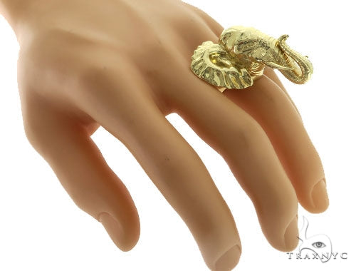 14K Gold Custom Elephant Ring, photo 3 of 11