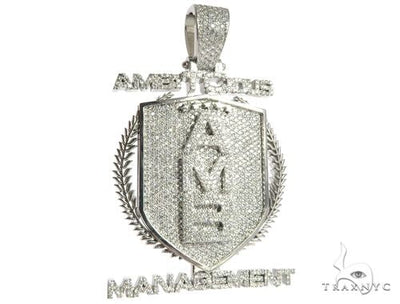 Custom Flower Set Diamond AMB Pendant 64137 - Image 1