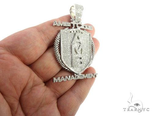 Custom Flower Set Diamond AMB Pendant 64137 - Image 11