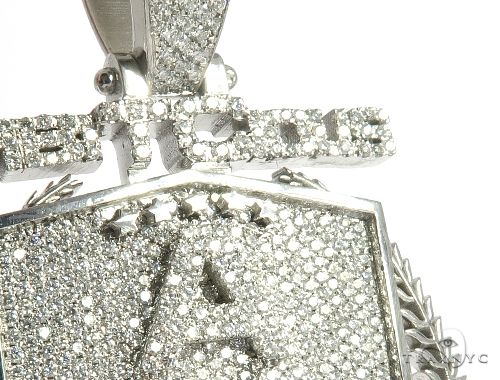 Custom Flower Set Diamond AMB Pendant 64137 - Image 4