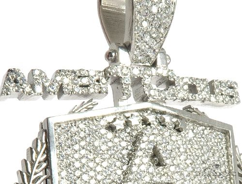 Custom Flower Set Diamond AMB Pendant 64137 - Image 5