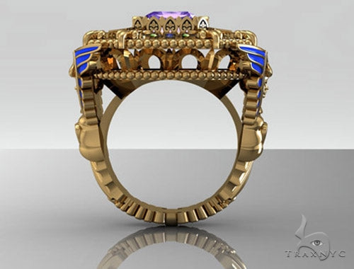 18K Gold Custom Emerald Angel Ring, photo 4 of 13