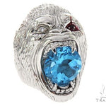 Custom 14K White Gold Diamond Gorilla Pinky Ring 65003 - Image 3