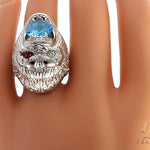 Custom 14K White Gold Diamond Gorilla Pinky Ring 65003 - Image 6