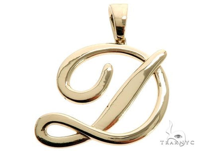10K Gold Custom Initial 'D' Pendant