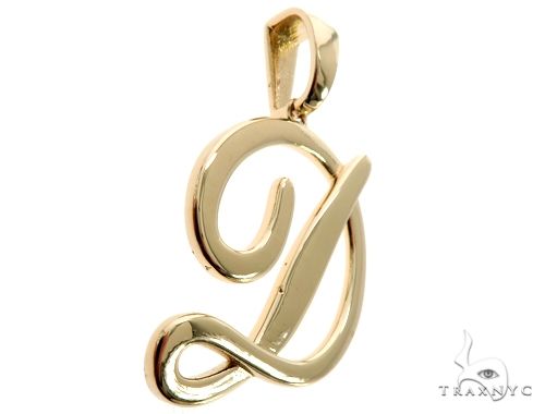 10K Gold Custom Initial 'D' Pendant, photo 2 of 6