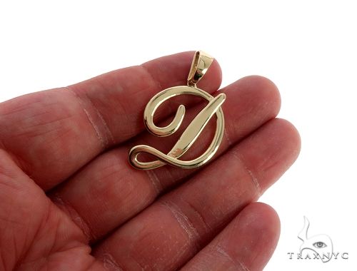10K Gold Custom Initial 'D' Pendant, photo 4 of 6
