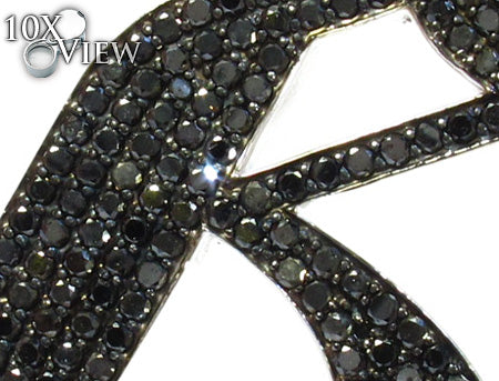 10K Gold Custom Jewelry - Black Diamond Initial G Pendant, photo 3 of 7