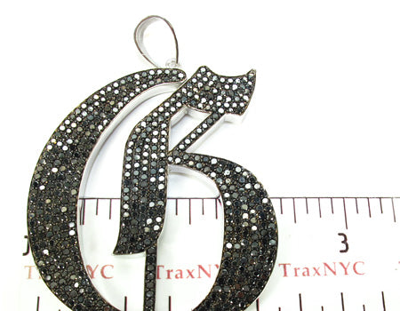 10K Gold Custom Jewelry - Black Diamond Initial G Pendant, photo 5 of 7