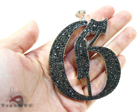 10K Gold Custom Jewelry - Black Diamond Initial G Pendant, photo 7 of 7