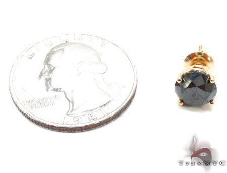 14K Gold Custom Jewelry - Royal Black Diamond Earrings 5, photo 5 of 6