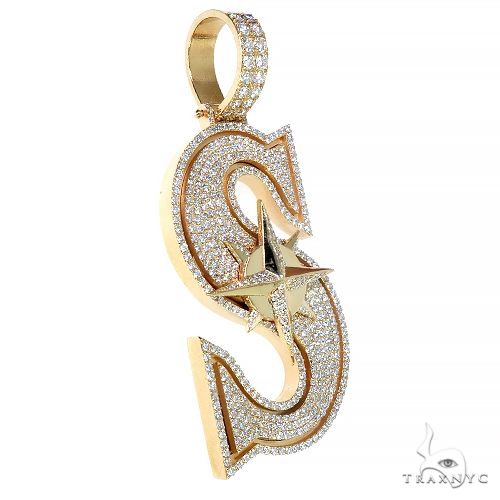 Custom Made Baseball  'S' Diamond Pendant 66644 - Image 2