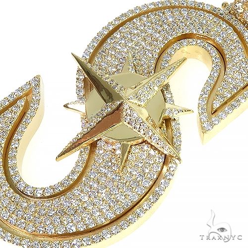 Custom Made Baseball 'S' Diamond Pendant 66644 | TraxNYC
