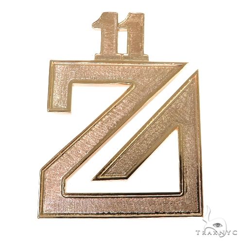 Custom 14k gold pendant in yellow, rose, and white gold options – front view of 11Z design