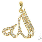 Custom Made 14K Gold Diamond Allah Pendant  66484 - Image 1