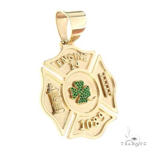 Custom Made 14K Gold Fire Fighter Maltese Cross 66549 - Image 2