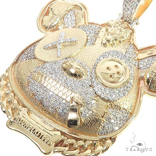 Custom Made 14K Gold Misunderstood Bear Diamond Pendant, photo 4 of 4