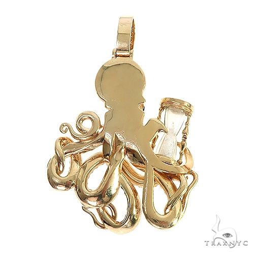 Custom Made 14K Gold Octopus Pendant, photo 3 of 8
