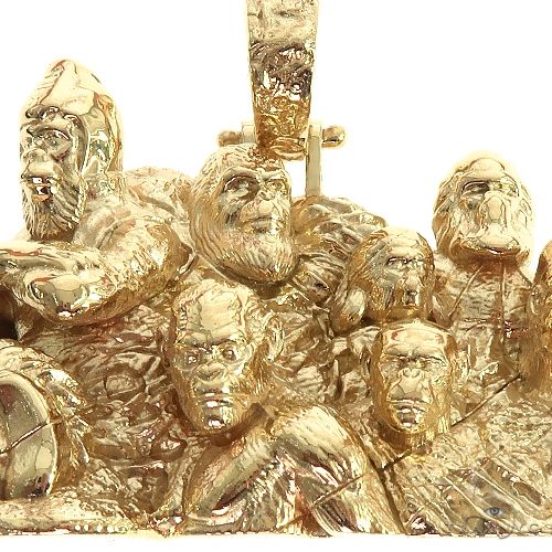 Custom Made 14K Gold Planet Of The Apes Pendant 66388 - Image 5