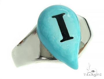 Custom Made 14K White Gold Promise Tear Drop Ring 66179 - Image 1