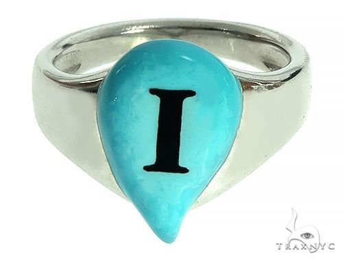 Custom Made 14K White Gold Promise Tear Drop Ring 66179 - Image 2