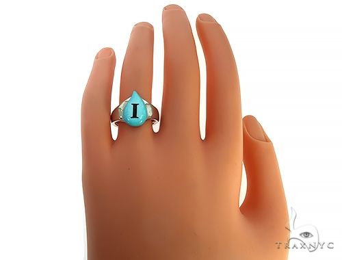 Custom Made 14K White Gold Promise Tear Drop Ring 66179 - Image 7