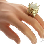 Custom Made 14K Yellow Gold Prong Diamond Royal Crown Ring 63886 - Image 11