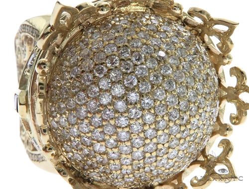 Custom Made 14K Yellow Gold Prong Diamond Royal Crown Ring 63886 - Image 3