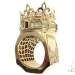 Custom Made 14K Yellow Gold Prong Diamond Royal Crown Ring 63886 - Image 7