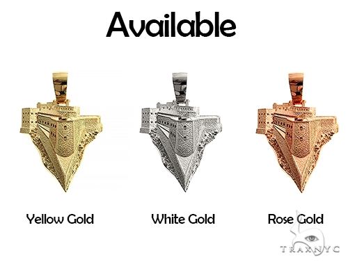 Custom Made 18K Gold Citadelle From Haiti Pendant 66309 - Image 8