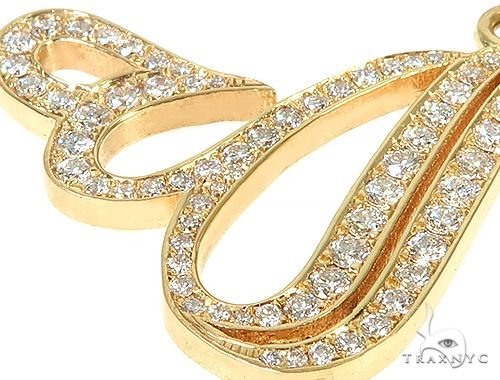 Custom Made 18K Yellow Gold Diamond Allah Pendant 66096 - Image 4